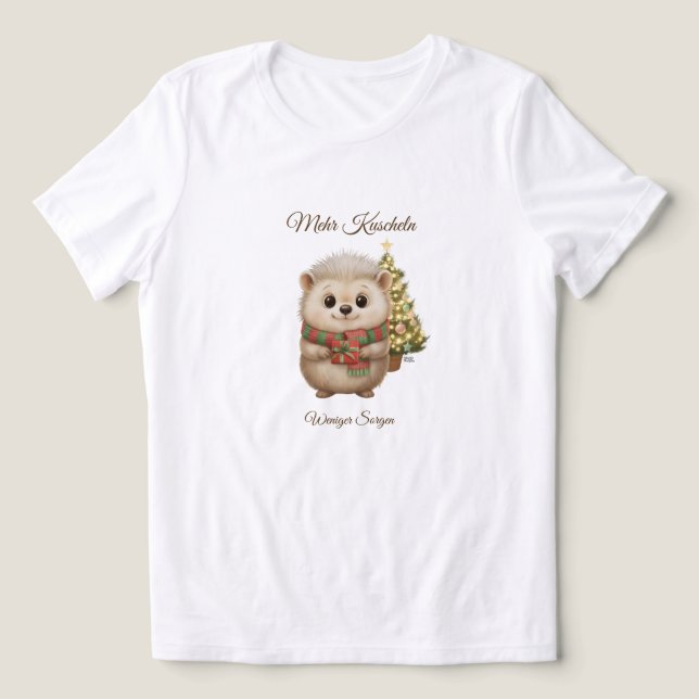 Camiseta Triblenda Niko Igel Weihnachten Mehr Kuscheln (Diseño delantero )