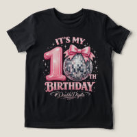 Niñas Cumpleaños 10 Disco Bola Rosa Dobles Dígitos