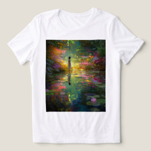 Camiseta Triblenda Ninfa acuática junto a un estanque mágico