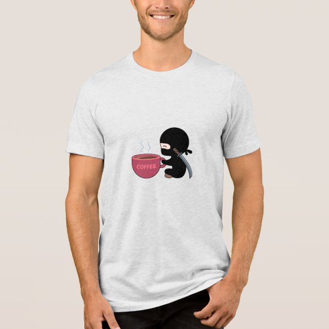 Camiseta Triblenda Ninja pequeño con tazón de café grande (Anverso)