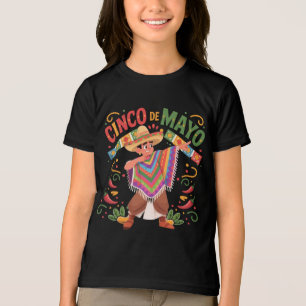 Camiseta Triblenda Niño mexicano Dabbing Poncho Cinco de Mayo