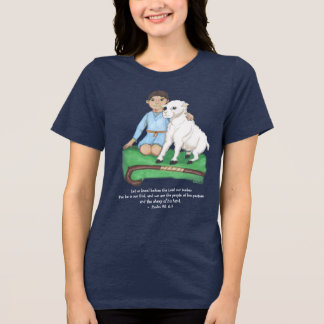Camiseta Triblenda Niño pastor y salmo de cordero Christian T-Shirt