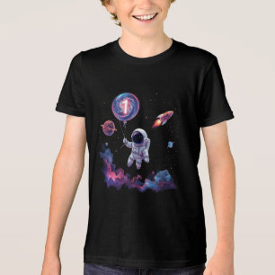 Camiseta Triblenda Niños de Tee de cumpleaños con cohete espacial