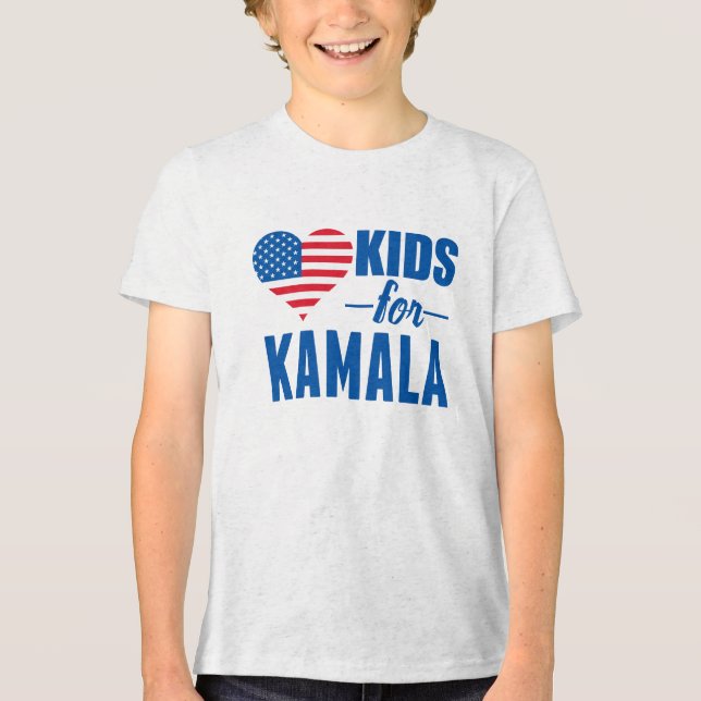 Camiseta Triblenda Niños por Kamala acribillan niños demócratas (Anverso)