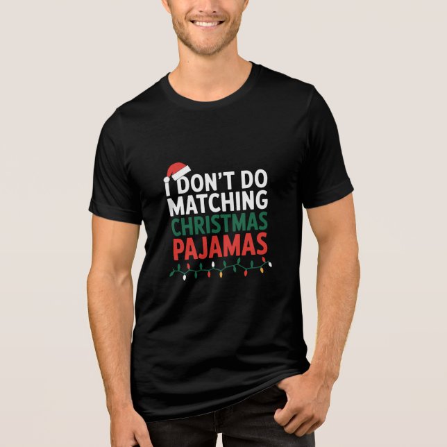 Camiseta Triblenda No comparo familia de Navidades pijamas (Anverso)