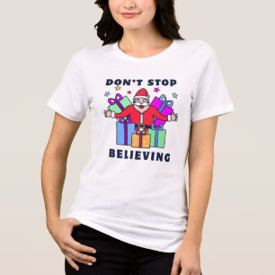 Camiseta Triblenda No dejes de creer a Santa con regalos