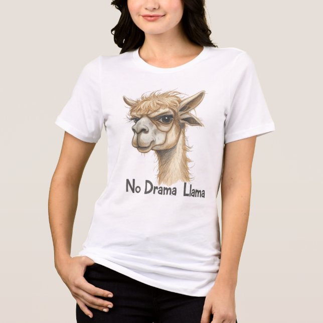 Camiseta Triblenda No Drama Llama Funny Shirt for Animal Lovers (Anverso)
