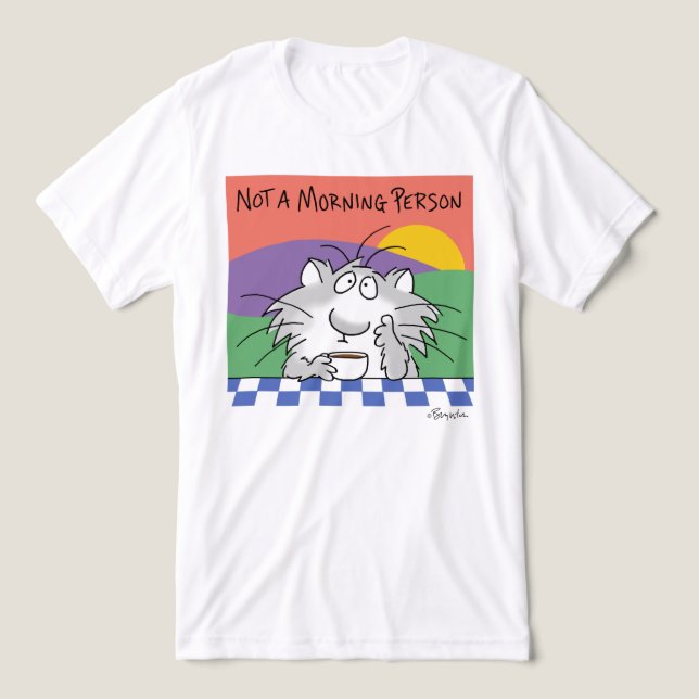 Camiseta Triblenda NO ES UNA PERSONA MAÑANA por Sandra Boynton (Diseño delantero )