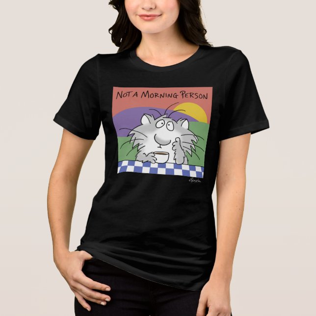 Camiseta Triblenda NO ES UNA PERSONA MAÑANA por Sandra Boynton (Anverso)