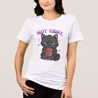 Camiseta Triblenda No Hoy Gato Gruñón Amante Del Café Lindo Gato Dive
