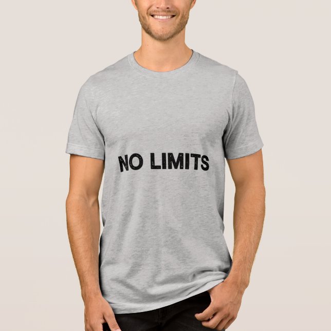 Camiseta Triblenda NO LIMITS – Expressive Caps Lock Typo T-Shirt (Anverso)