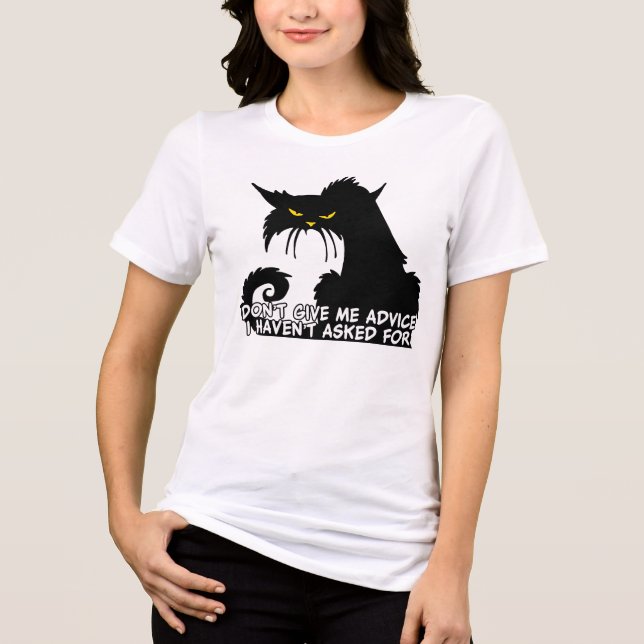 Camiseta Triblenda No me des consejos sobre citas de gato enojado (Anverso)
