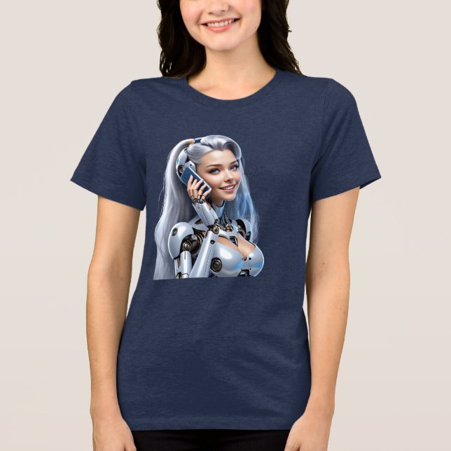 Camiseta Triblenda No, no hemos hablado todavía" - Futurista muchacha (Anverso)