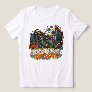 Camiseta Triblenda No Sé, No Me Importa - Caos Divertido de Esqueleto
