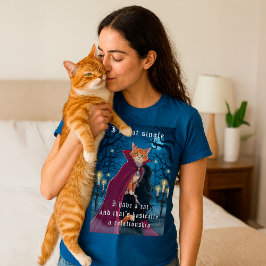 Camiseta Triblenda No soy soltero, tengo un gato | Cita gótica gracio