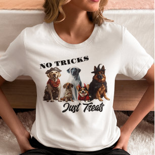 Camiseta Triblenda No Trucos Solo Golosinas Perros de Halloween