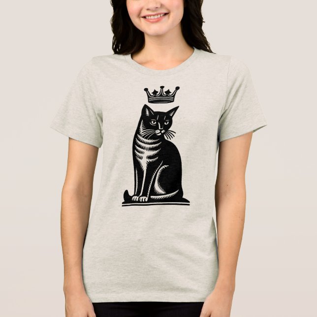 Camiseta Triblenda Noble Feline Woodcut Style (Anverso)