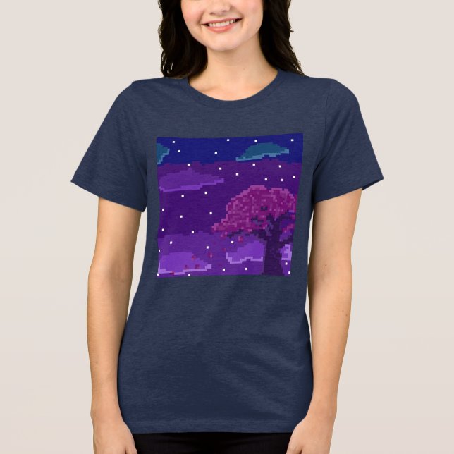 Camiseta Triblenda Noche de 8 bits (Anverso)