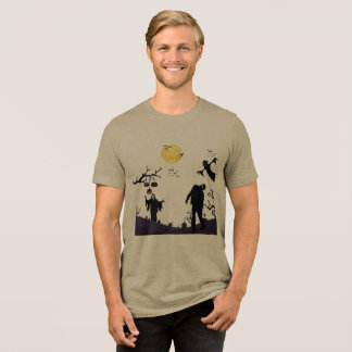 Camiseta Triblenda Noche de Halloween embrujada oliva