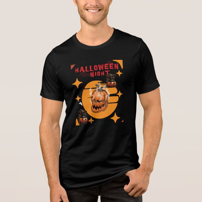 Camiseta Triblenda Noche de Halloween - Espeluznante Calavera de cala (Anverso)