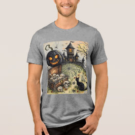 Camiseta Triblenda Noche de Halloween: La Calabaza Negra y Espantosa 