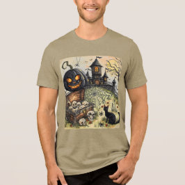 Camiseta Triblenda Noche de Halloween: La Calabaza Negra y Espantosa 