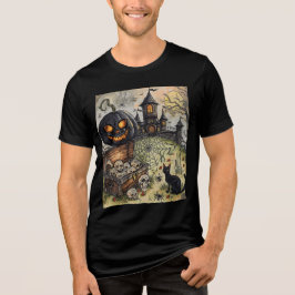 Camiseta Triblenda Noche de Halloween: La Calabaza Negra y Espantosa 