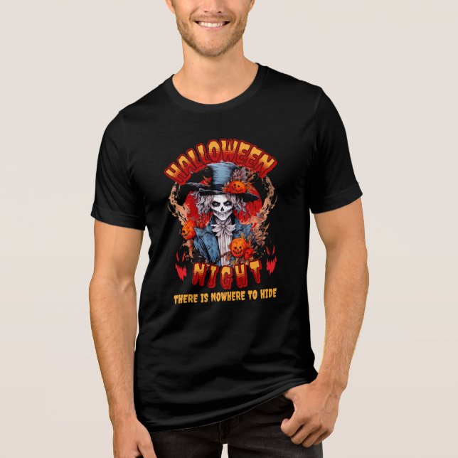 Camiseta Triblenda Noche De Halloween No Hay Ningún Lugar Para Escond (Anverso)