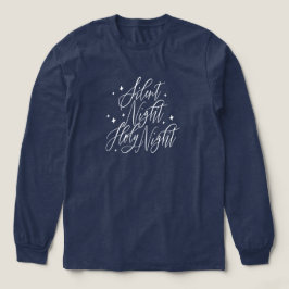 Camiseta Triblenda Noche de Paz, Noche Santa, Vacaciones, Navidad Azu