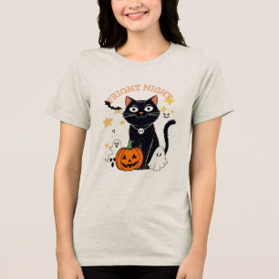 Camiseta Triblenda Noche de Terror Gato de Halloween