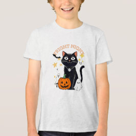 Camiseta Triblenda Noche de Terror Gato de Halloween