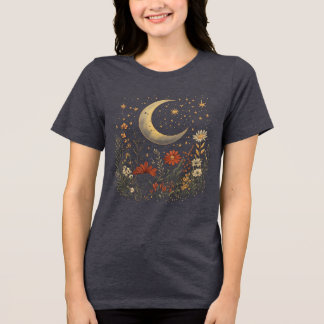 Camiseta Triblenda Noche estrellada Crescent Moon & WIldflower