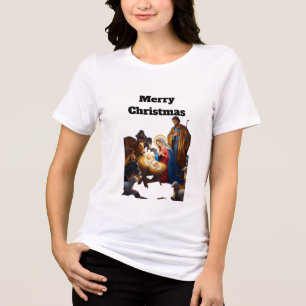 Camiseta Triblenda Noche Santa de Paz El Resplandor del Nacimiento No