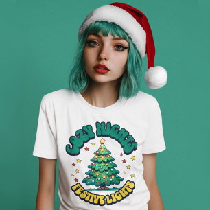 Camiseta Triblenda Noches acogedoras, árboles navideños iluminados po