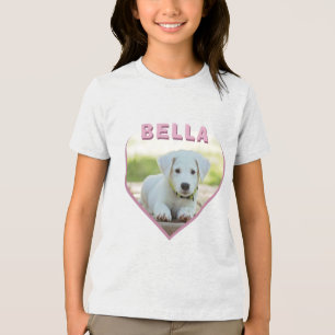 Camiseta Triblenda Nombre de foto de perro Corazón rosado