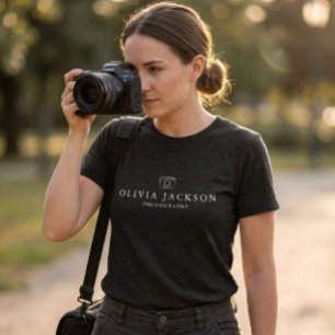 Camiseta Triblenda Nombre de Fotógrafo Personalizado Moderno   Amor p
