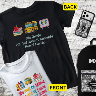 Camiseta Triblenda Nombre de la Escuela Celebra 100 Días