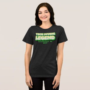 Camiseta Triblenda Nombre de la fecha de la ubicación del buceador té