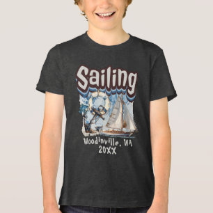 Camiseta Triblenda Nombre de la ubicación del marinero del personaliz