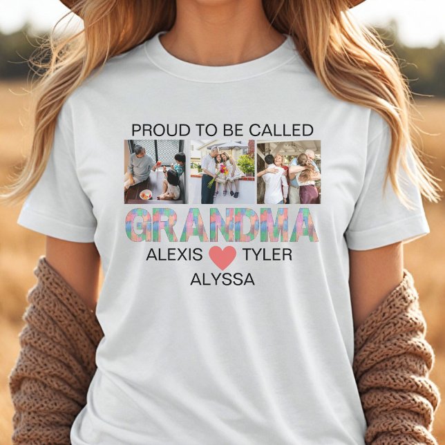 Camiseta Triblenda Nombre de los nietos de fotos de cepillo de abuela (Subido por el creador)