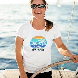 Camiseta Triblenda Nombre del barco Sun Palm Trees White
