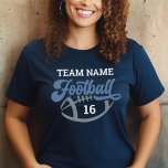Camiseta Triblenda Nombre del jugador de fútbol personalizado y númer<br><div class="desc">Camiseta de personalizado Front and Back Football - mostrada en azul marino Design presenta la redacción del guión "Fútbol" con texto que se puede personalizar para el nombre del equipo,  el apellido del jugador y el número de camiseta. Los colores blanco,  azul y gris se pueden personalizar.</div>