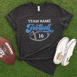 Camiseta Triblenda Nombre del jugador de fútbol personalizado y númer<br><div class="desc">Camiseta personalizado Front and Back Football T-Shirt - mostrada en el diseño negro de carbón vegetal incluye el guión "Fútbol" con texto que se puede personalizar para el nombre del equipo,  el apellido del jugador y el número de camiseta. Los colores blanco,  azul y gris se pueden personalizar.</div>