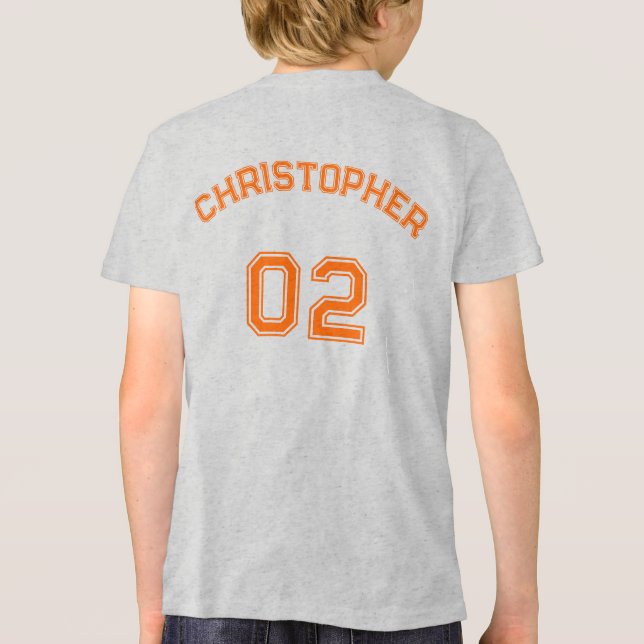 Camiseta Triblenda Nombre del jugador del niño adolescente blanda pre (Reverso )