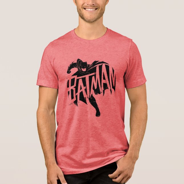 Camiseta Triblenda Nombre del pincel de tinta de Batman (Anverso)