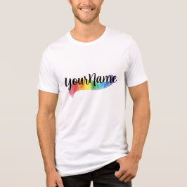 Camiseta Triblenda Nombre Personalizado Acuarela Arcoíris Mes del Org