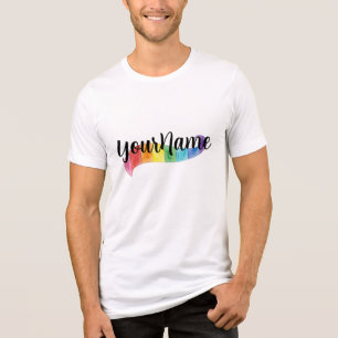Camiseta Triblenda Nombre Personalizado Acuarela Arcoíris Mes del Org