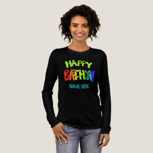 Camiseta Triblenda Nombre personalizado Brillante y Feliz Cumpleaños