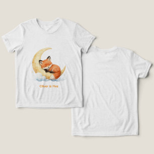 Camiseta Triblenda Nombre Personalizado Cute Baby Fox Cumpleaños 1