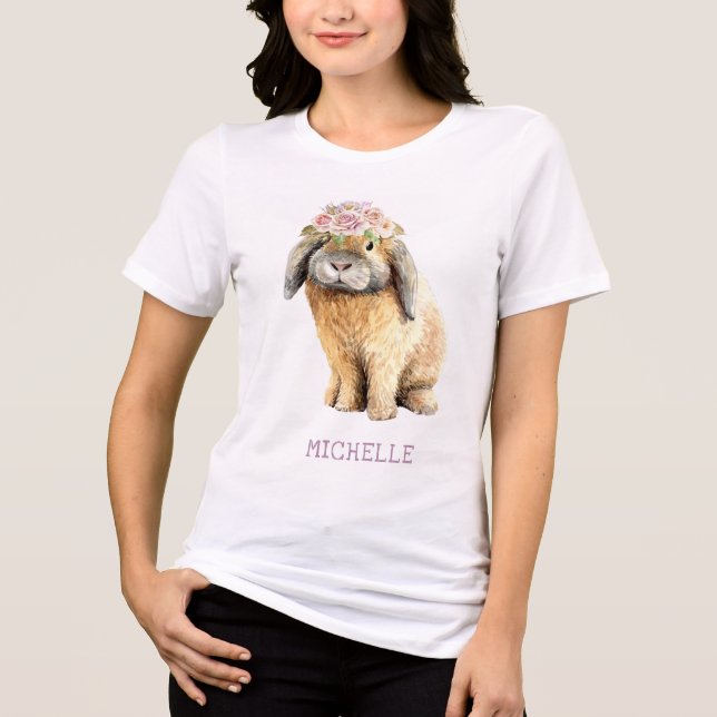 Camiseta Triblenda Nombre personalizado de Conejo de Conejo de Conejo (Anverso)